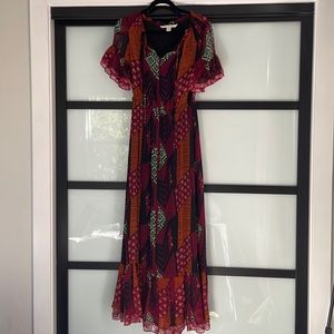 Diane von Furstenberg DVF maxi silk dress